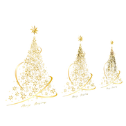 Weihnachtsbaum Fenstersticker Gold 45 × 50 cm – Sternavira