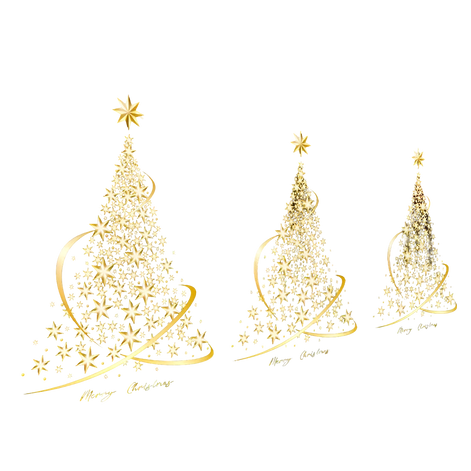 Weihnachtsbaum Fenstersticker Gold 45 × 50 cm – Sternavira