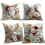 Weihnachtskissenbezüge 4er Set Samt 45 × 45 cm – Samtoria