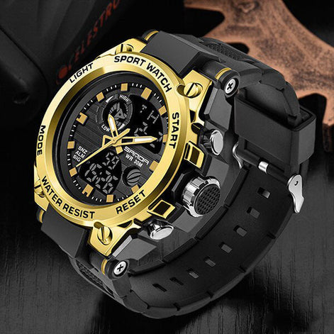 Herren Analog-Digital-Armbanduhr mit Stoppuhr und Alarm Veltrano