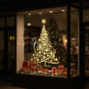 Weihnachtsbaum Fenstersticker Gold 45 × 50 cm – Sternavira
