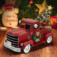 Roter Weihnachts-Pick-up mit LED und Tannenbaum – Noelvaro
