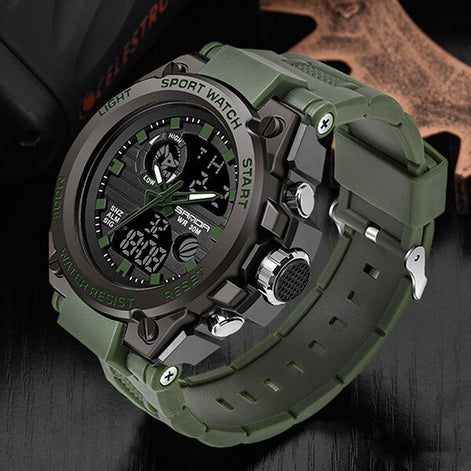 Herren Analog-Digital-Armbanduhr mit Stoppuhr und Alarm Veltrano