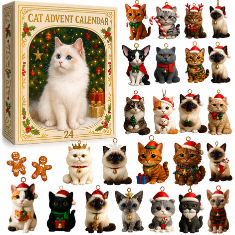 Katzen Adventskalender mit 24 Türchen und Weihnachtsmotiv – Mialvessa