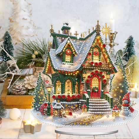 LED Weihnachtshaus mit DIY Diamantkunst – Winterloria