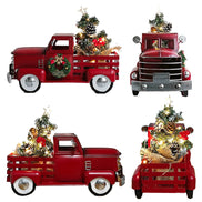 Roter Weihnachts-Pick-up mit LED und Tannenbaum – Noelvaro