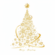 Weihnachtsbaum Fenstersticker Gold 45 × 50 cm – Sternavira