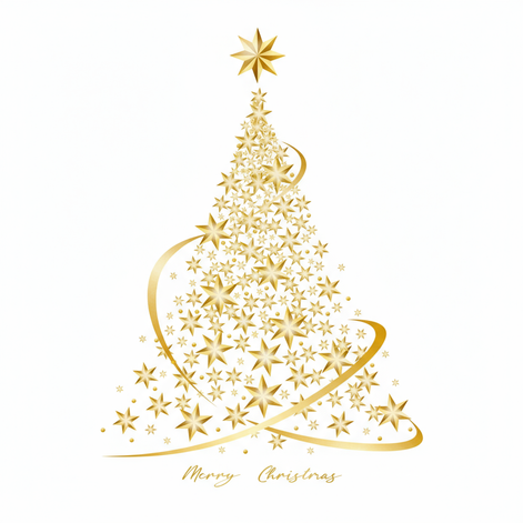 Weihnachtsbaum Fenstersticker Gold 45 × 50 cm – Sternavira