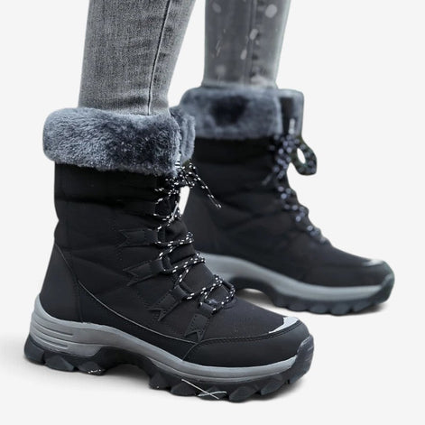 Damen Schnürstiefel mit Plüschfutter und kräftiger Sohle Virella