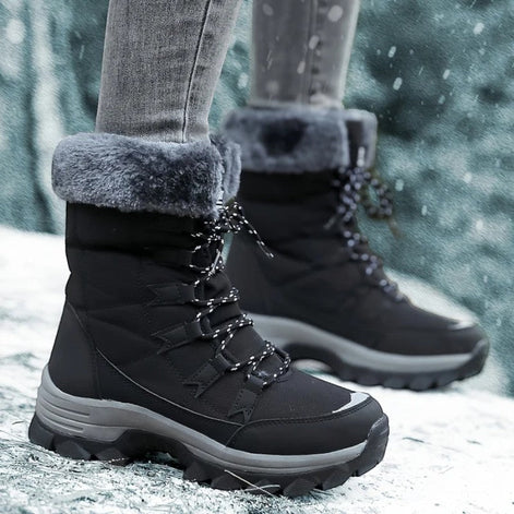 Damen Schnürstiefel mit Plüschfutter und kräftiger Sohle Virella