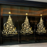 Weihnachtsbaum Fenstersticker Gold 45 × 50 cm – Sternavira