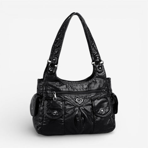 Renvara Schultertasche mit Reißverschluss und mehreren Fächern