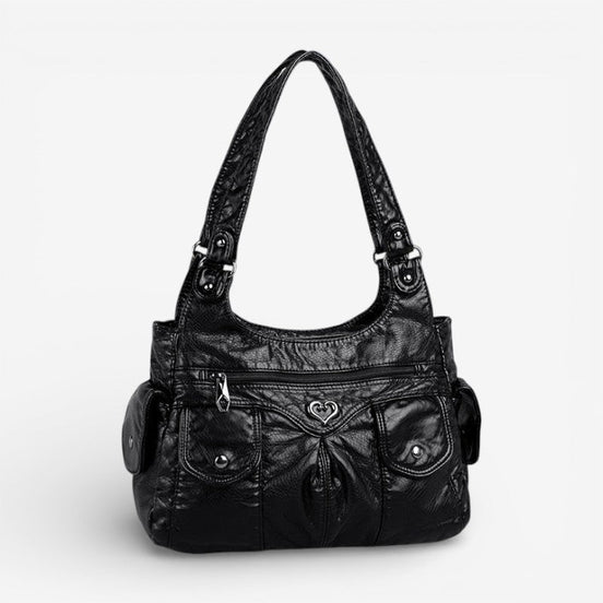 Renvara Schultertasche mit Reißverschluss und mehreren Fächern