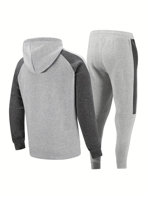 Velcano Trainingsanzug Set mit Kapuze und Reißverschluss – Zweiteiliges Freizeit Set