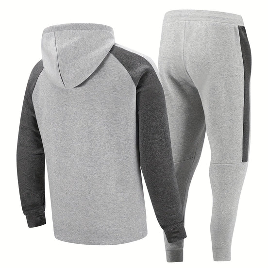 Velcano Trainingsanzug Set mit Kapuze und Reißverschluss – Zweiteiliges Freizeit Set