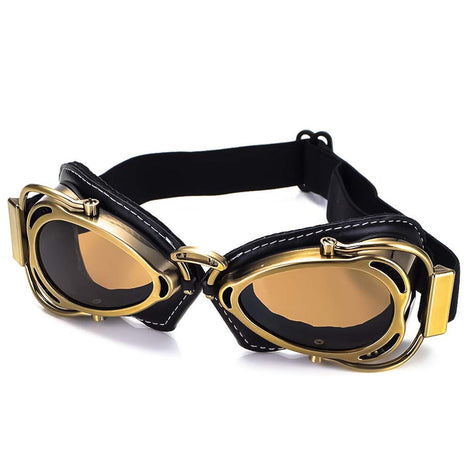 Terrox Motorradbrille mit faltbarem Rahmen und verstellbarem Band – Schutzbrille