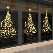 Weihnachtsbaum Fenstersticker Gold 45 × 50 cm – Sternavira