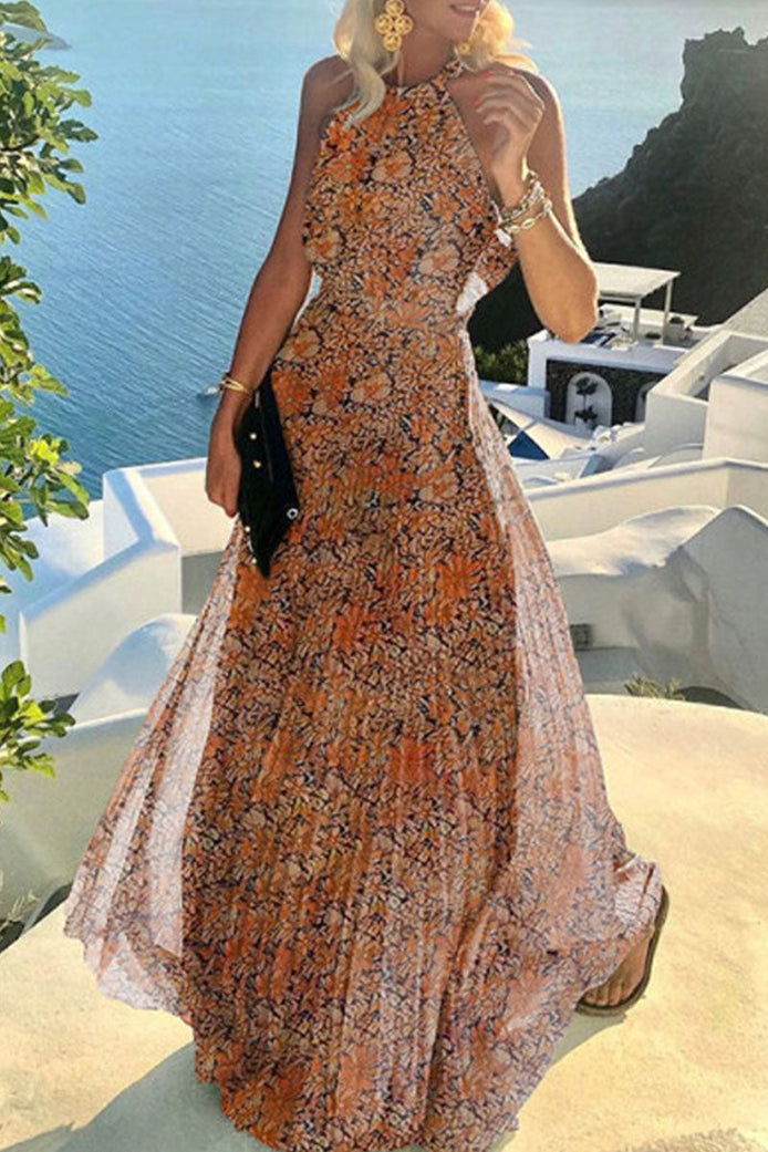 Neravelle Halterneck Kleid mit Plisseerock