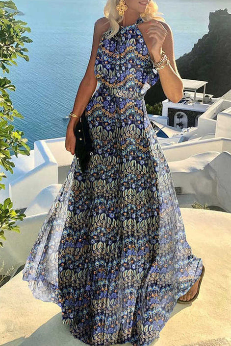 Neravelle Halterneck Kleid mit Plisseerock