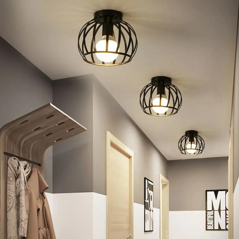 Varello Deckenlampe im Loft-Stil – Offenes Käfigdesign, Modernes Metall, Gleichmäßige Beleuchtung