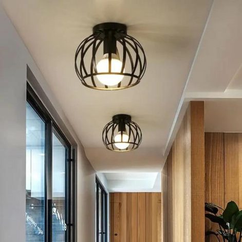 Varello Deckenlampe im Loft-Stil – Offenes Käfigdesign, Modernes Metall, Gleichmäßige Beleuchtung