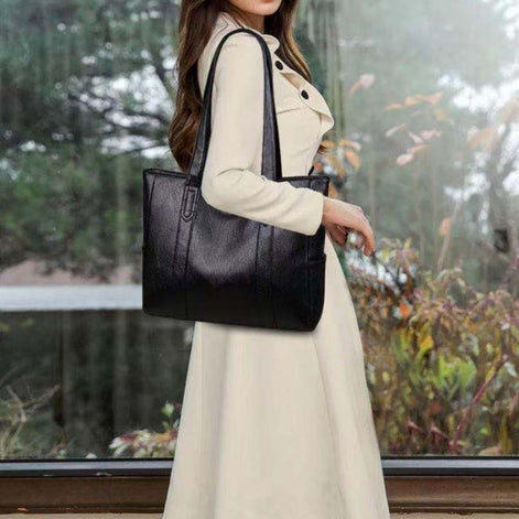 Ravello Schultertasche Damen aus Leder mit großem Hauptfach und breiten Trägern