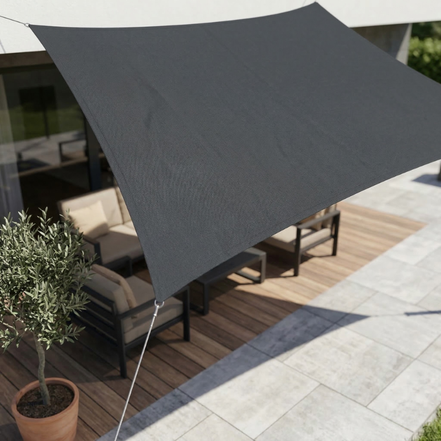ShadeNova Rechteckiges Sonnensegel mit Befestigungsseilen für Garten und Terrasse