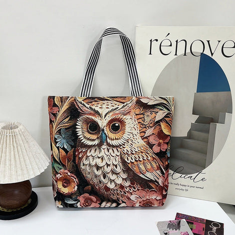 Tavira Tote Tasche mit Tiermuster und Tragegriffen