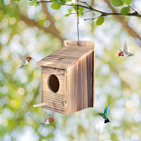 Doosvormiges Vogelhaus aus Holz für Innen- und Außenbereiche