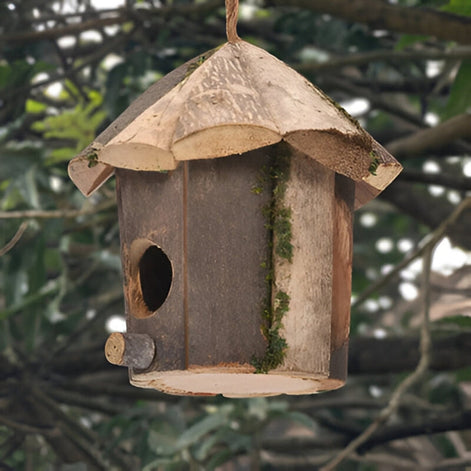 Vogelhaus mit Aufhängeseil für den Außenbereich