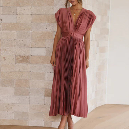 Elvara Kleid – Damen ärmelloses V-Ausschnitt Kleid aus Polyester