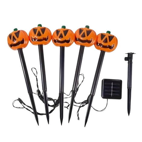 Solar Halloween Gartenleuchten im 5er-Set mit Kürbisdesign – Lumora