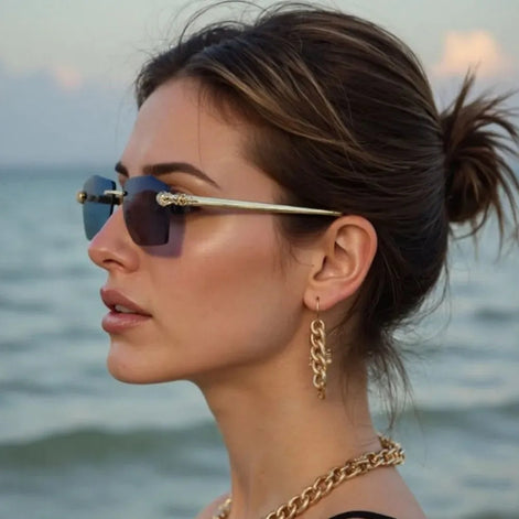 Velmira Damen Sonnenbrille mit geometrischem Rahmen