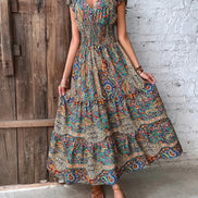 Florvella Maxikleid mit Paisley Muster und V-Ausschnitt in lockerer Passform