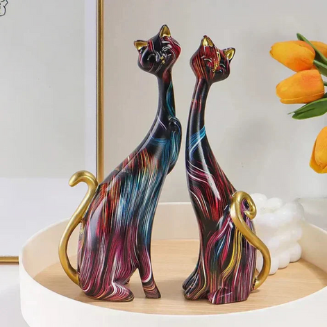 Feloria Katzenskulptur – Dekorationsfigur im abstrakten Katzen Design für Wohnräume