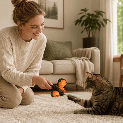 Interaktives Katzenspielzeug mit beweglichen Flügeln – Florevix