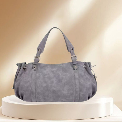 Schultertasche aus Wildleder mit verstellbarem Gurt und Reißverschluss