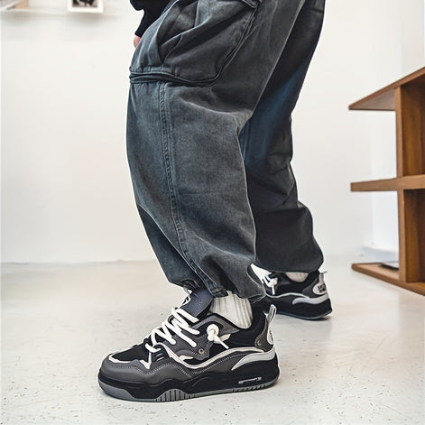 Norevix Herren Sneaker mit Schnürung und Runder Zehenform
