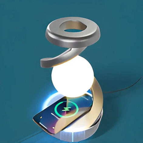 Orbito Schreibtischleuchte mit drehbarer Kugel – LED Tischlampe mit Ladefunktion für Smartphone