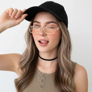 Olivessa Damen Sonnenbrille mit rechteckigem Metallrahmen