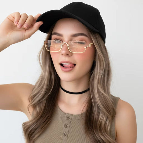Olivessa Damen Sonnenbrille mit rechteckigem Metallrahmen