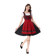 Damen Oktoberfest Dirndl mit Karomieder, Puffärmeln und Schürze – Elsbeth
