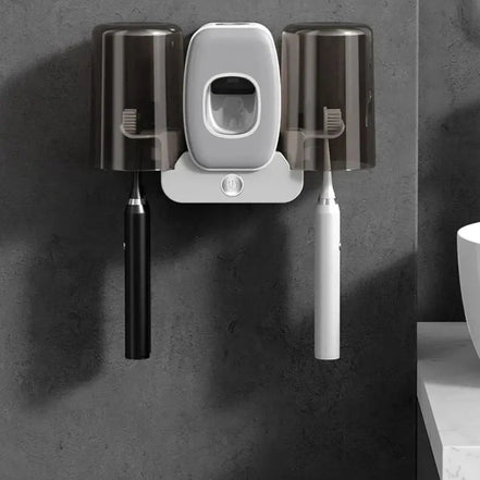 CleanDock Pro Zahnbürstenhalter – Wandmontage mit integrierter Zahnpastaspender-Funktion