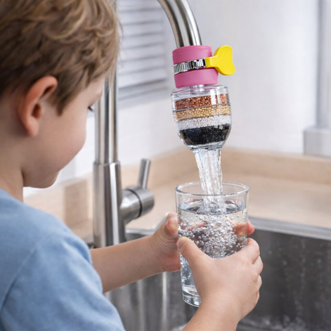 AquaFlex Wasserfilter für Wasserhahn mit 360° Drehbarer Düse