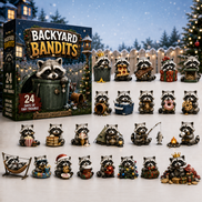 Waschbär Adventskalender aus Acryl mit weihnachtlichen 2D-Motiven – Raconiva
