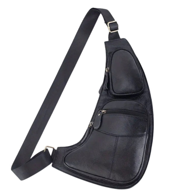 Corvian Schultertasche aus Leder mit mehreren Reißverschlussfächern und verstellbarem Gurt