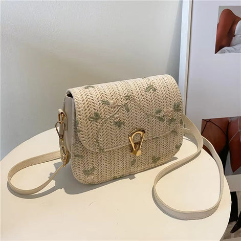 Elinora Schultertasche mit Blumenmuster und verstellbarem Gurt