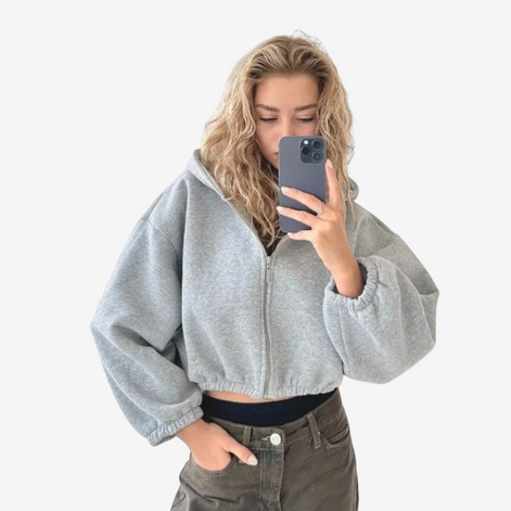 Damen Kapuzenjacke mit Reißverschluss und Langarm – Norivelle