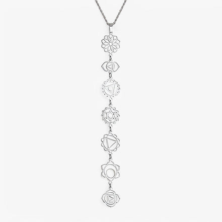 Freyaluna Damen Halskette mit Chakra-Steinen und Göttinnen-Anhänger