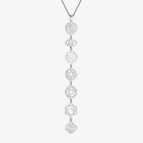 Freyaluna Damen Halskette mit Chakra-Steinen und Göttinnen-Anhänger